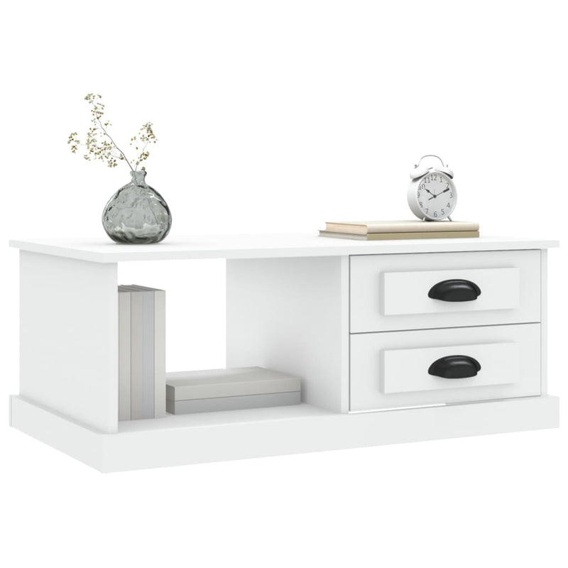 vidaXL fehér szerelt fa dohányzóasztal 90x50x35 cm