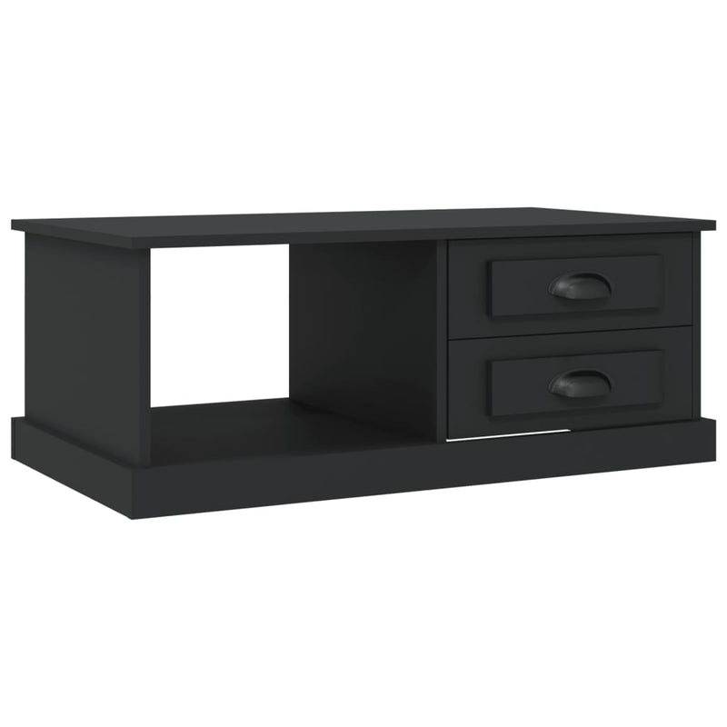 vidaXL fekete szerelt fa dohányzóasztal 90x50x35 cm