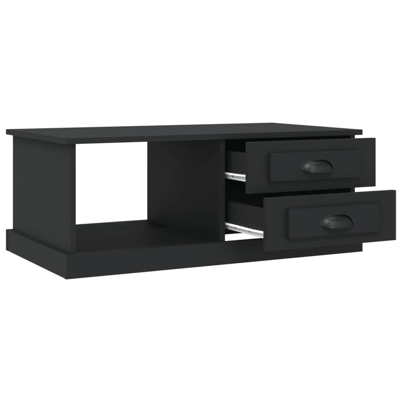 vidaXL fekete szerelt fa dohányzóasztal 90x50x35 cm