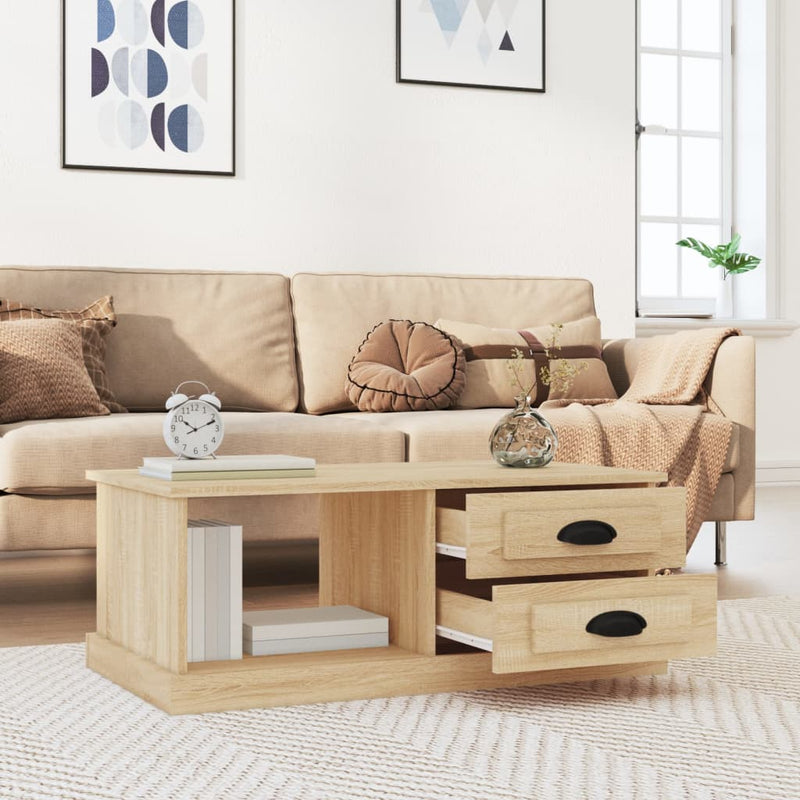 vidaXL sonoma tölgy színű szerelt fa dohányzóasztal 90x50x35 cm
