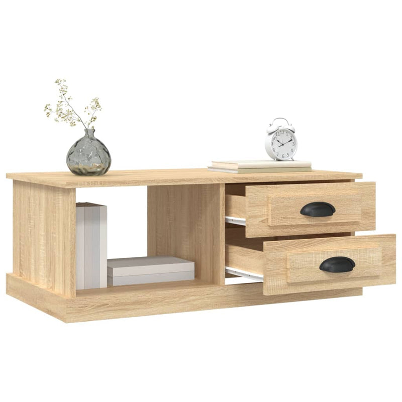 vidaXL sonoma tölgy színű szerelt fa dohányzóasztal 90x50x35 cm