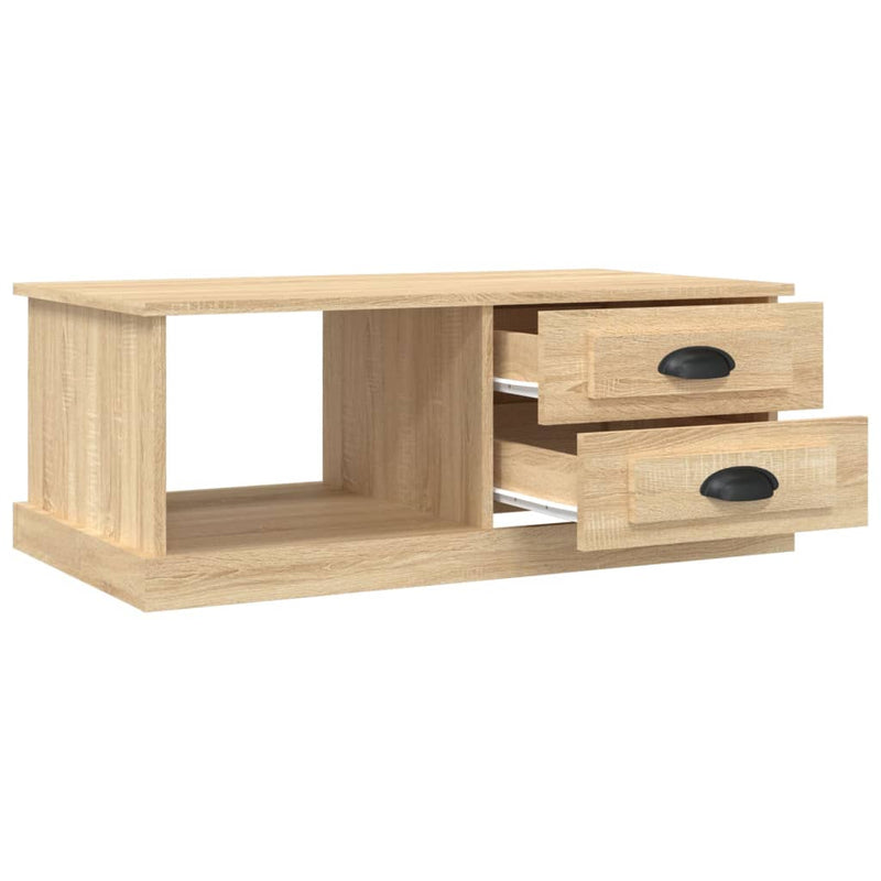 vidaXL sonoma tölgy színű szerelt fa dohányzóasztal 90x50x35 cm