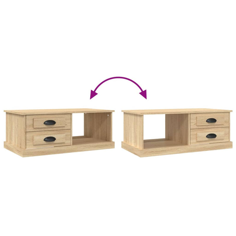 vidaXL sonoma tölgy színű szerelt fa dohányzóasztal 90x50x35 cm