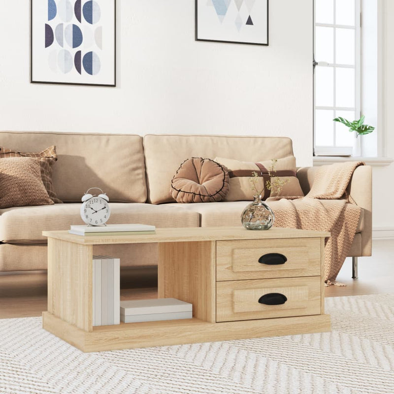 vidaXL sonoma tölgy színű szerelt fa dohányzóasztal 90x50x35 cm