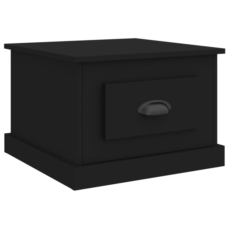 vidaXL fekete szerelt fa dohányzóasztal 50x50x35 cm