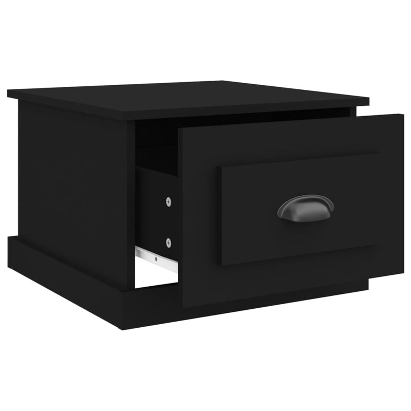vidaXL fekete szerelt fa dohányzóasztal 50x50x35 cm
