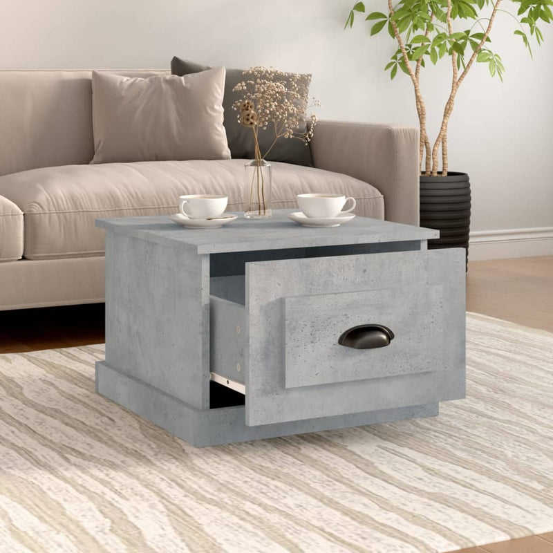 vidaXL betonszürke szerelt fa dohányzóasztal 50 x 50 x 35 cm