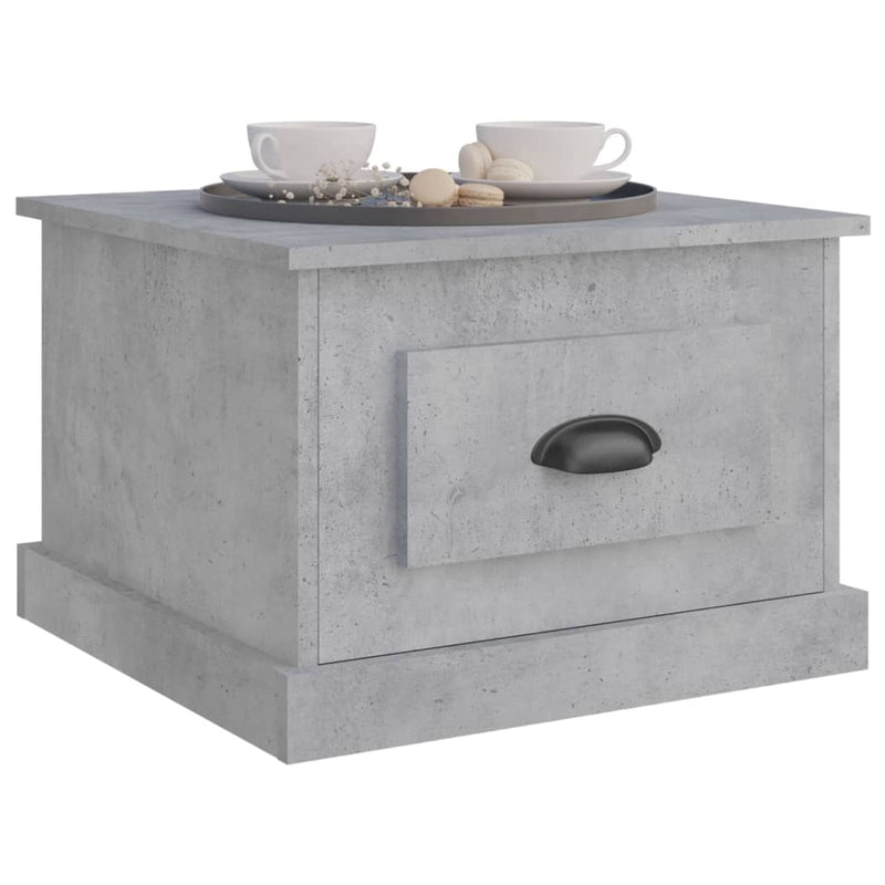 vidaXL betonszürke szerelt fa dohányzóasztal 50 x 50 x 35 cm