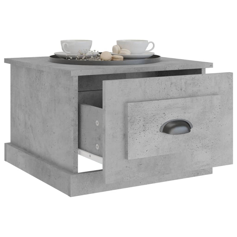 vidaXL betonszürke szerelt fa dohányzóasztal 50 x 50 x 35 cm