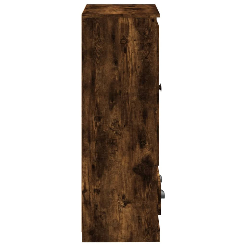 vidaXL füstös tölgy színű szerelt fa magasszekrény 60x35,5x103,5 cm