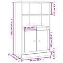 vidaXL fehér szerelt fa magasszekrény 60x35,5x103,5 cm