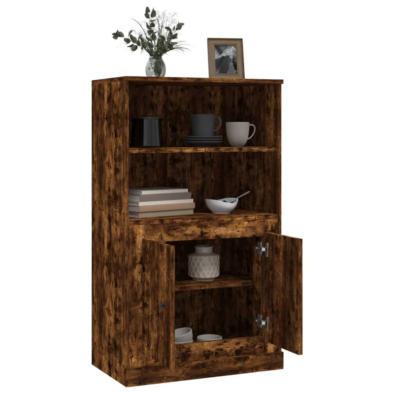 vidaXL füstös tölgy színű szerelt fa magasszekrény 60x35,5x103,5 cm