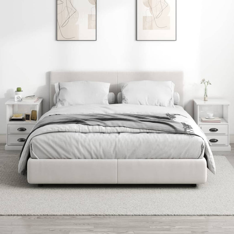 vidaXL 2 db magasfényű fehér éjjeliszekrény 43 x 36 x 60 cm