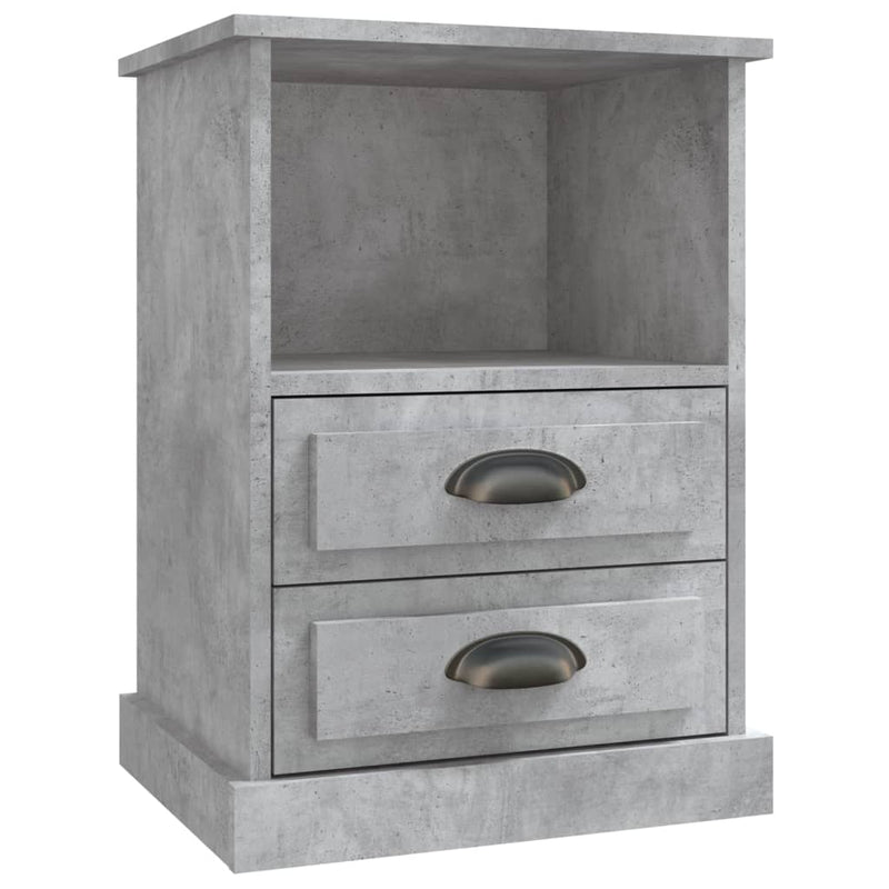 vidaXL 2 db betonszürke éjjeliszekrény 43 x 36 x 60 cm