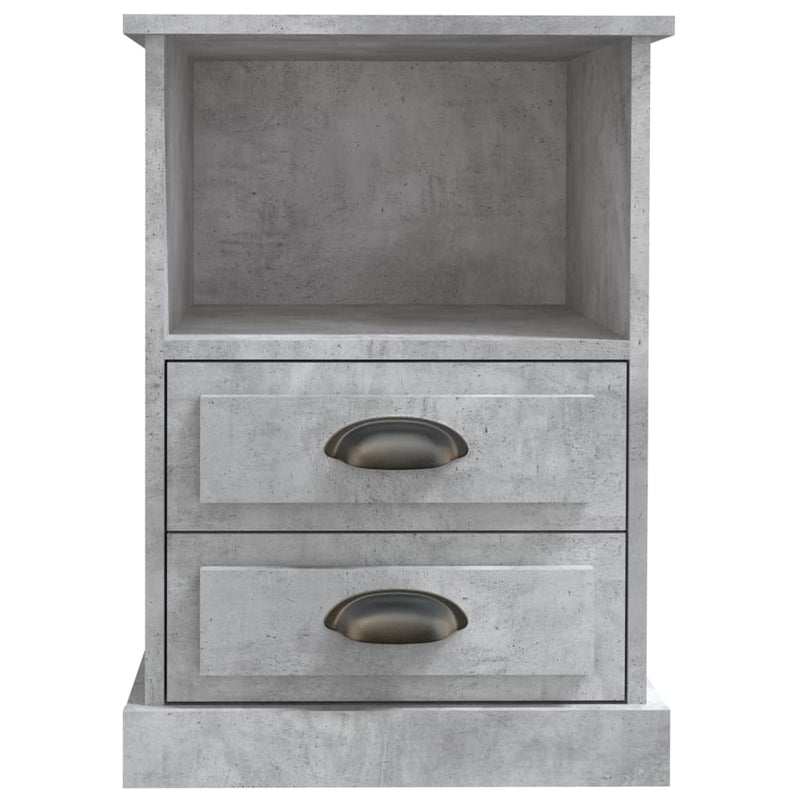 vidaXL 2 db betonszürke éjjeliszekrény 43 x 36 x 60 cm