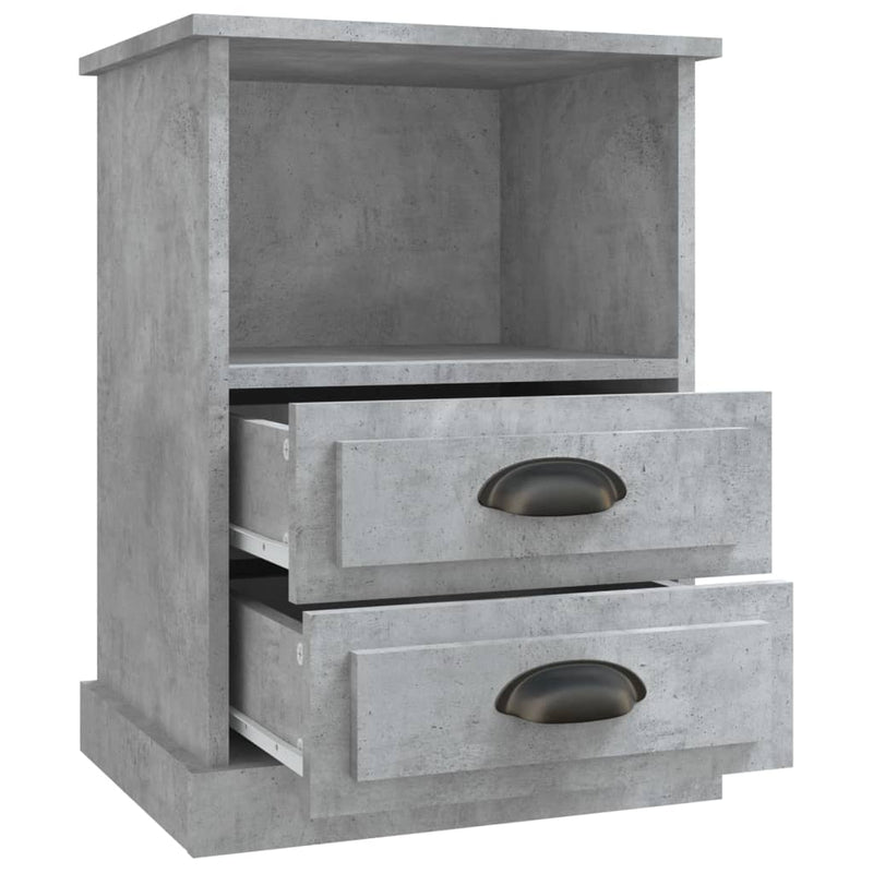 vidaXL 2 db betonszürke éjjeliszekrény 43 x 36 x 60 cm