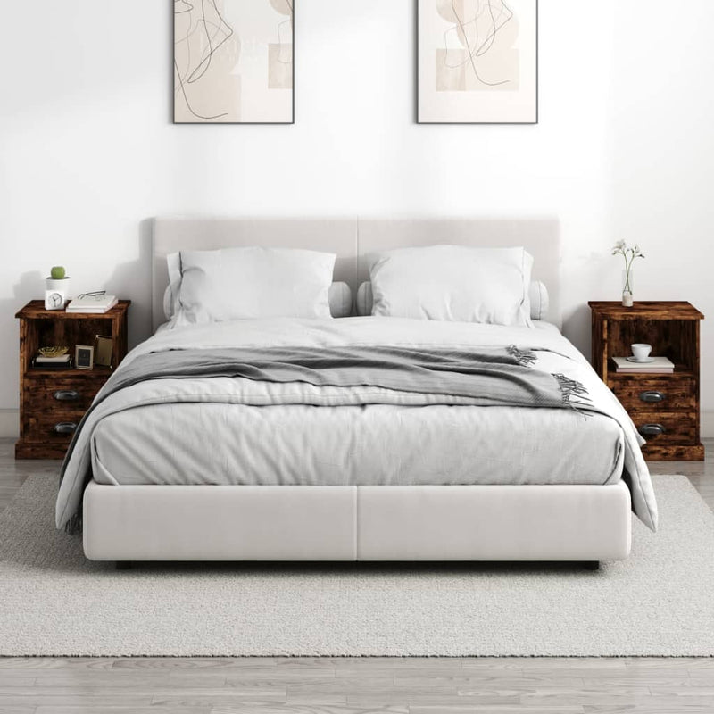 vidaXL 2 db füstös tölgy színű éjjeliszekrény 43 x 36 x 60 cm