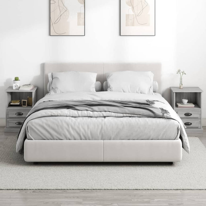 vidaXL 2 db szürke sonoma színű éjjeliszekrény 40 x 35 x 60 cm