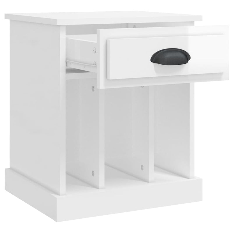 vidaXL 2 db magasfényű fehér éjjeliszekrény 43x36x50 cm