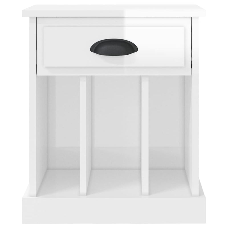 vidaXL 2 db magasfényű fehér éjjeliszekrény 43x36x50 cm
