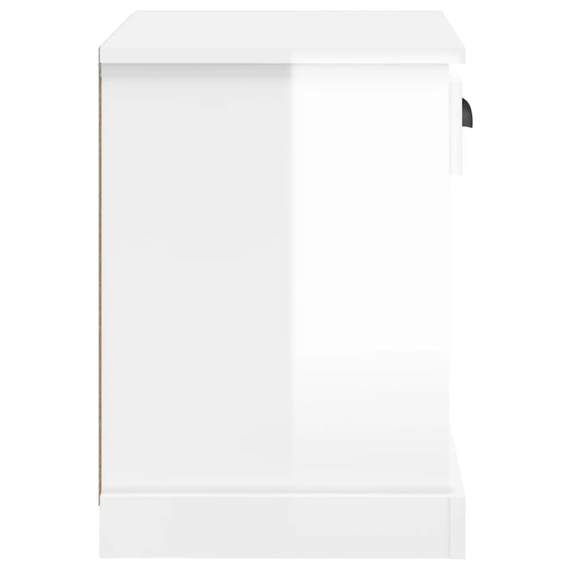 vidaXL 2 db magasfényű fehér éjjeliszekrény 43x36x50 cm