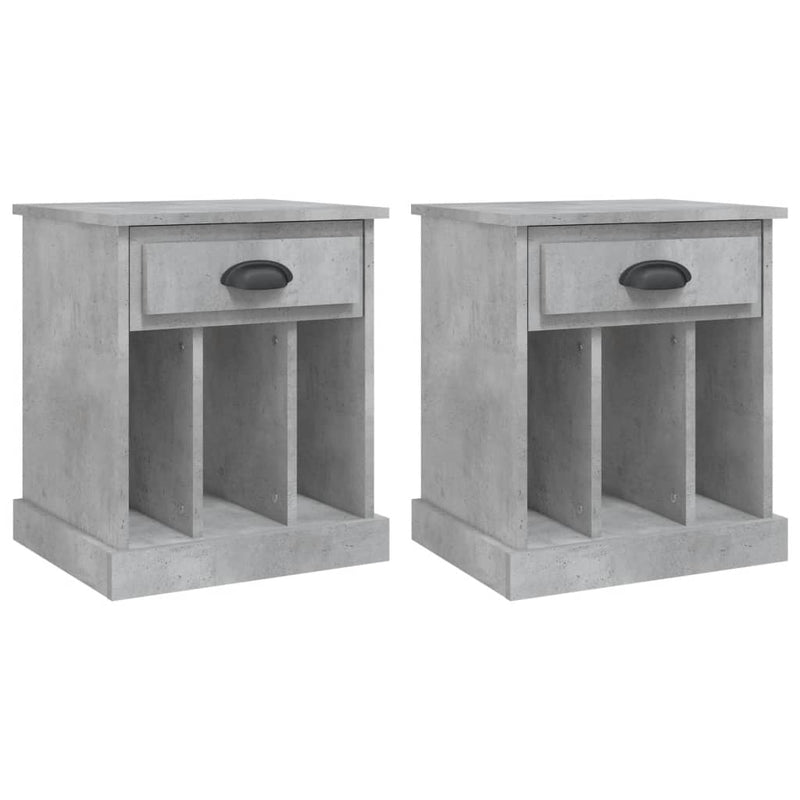 vidaXL 2 db betonszürke éjjeliszekrény 43x36x50 cm