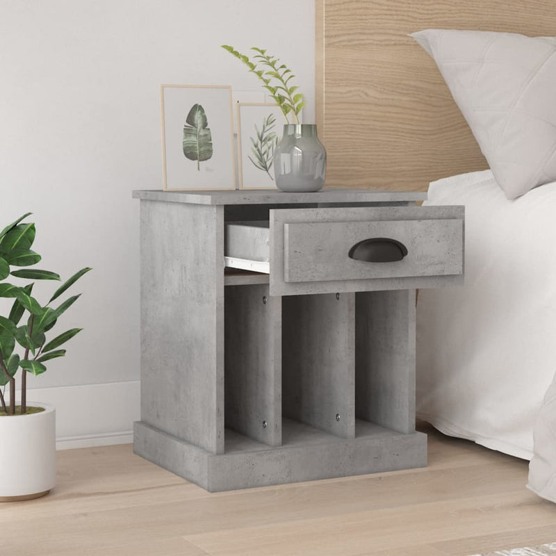 vidaXL 2 db betonszürke éjjeliszekrény 43x36x50 cm