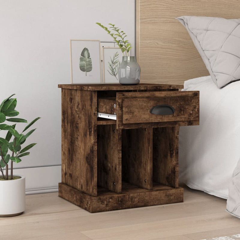 vidaXL 2 db füstös tölgy színű éjjeliszekrény 43x36x50 cm