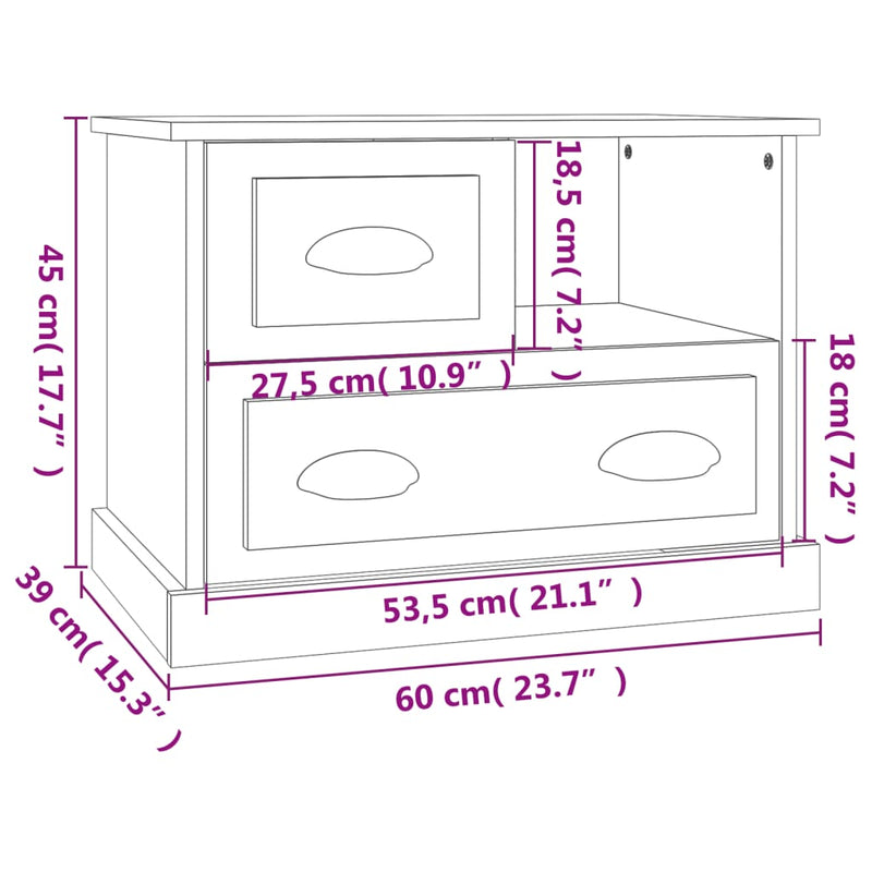 vidaXL betonszürke éjjeliszekrény 60x39x45 cm