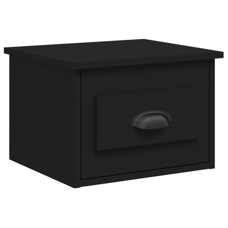 vidaXL 2 db fekete falra szerelhető éjjeliszekrény 41,5x36x28 cm