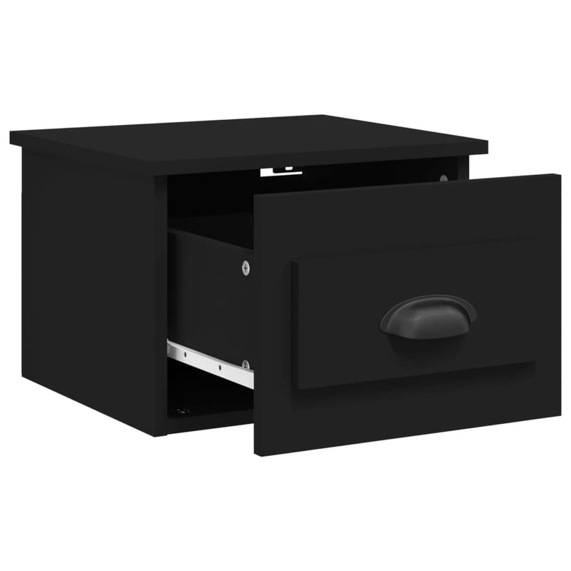 vidaXL 2 db fekete falra szerelhető éjjeliszekrény 41,5x36x28 cm