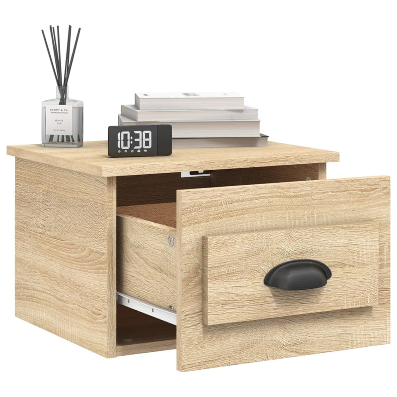 vidaXL 2 db sonoma tölgy falra szerelhető éjjeliszekrény 41,5x36x28 cm