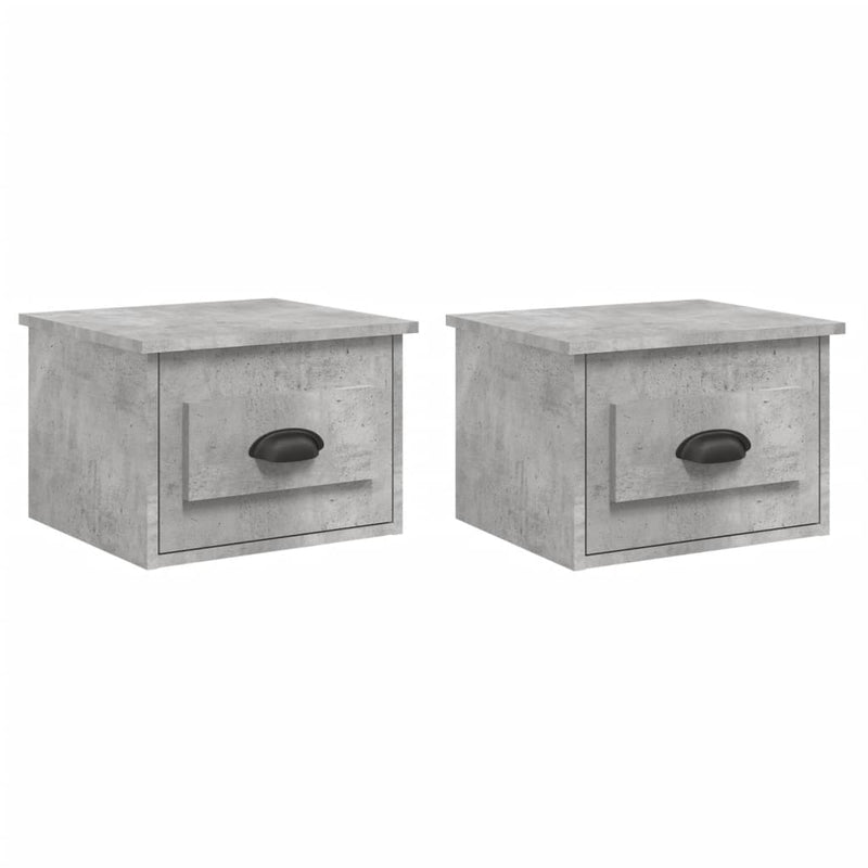 vidaXL 2 db betonszürke falra szerelhető éjjeliszekrény 41,5x36x28 cm