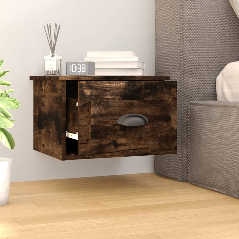 vidaXL 2db füstös tölgy színű fali éjjeliszekrény 41,5x36x28 cm