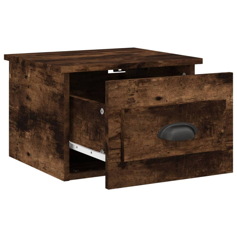 vidaXL 2db füstös tölgy színű fali éjjeliszekrény 41,5x36x28 cm