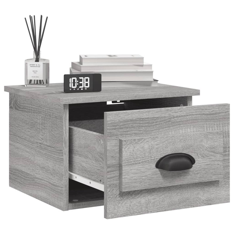vidaXL szürke sonoma színű falra szerelhető éjjeliszekrény 41,5x36x28