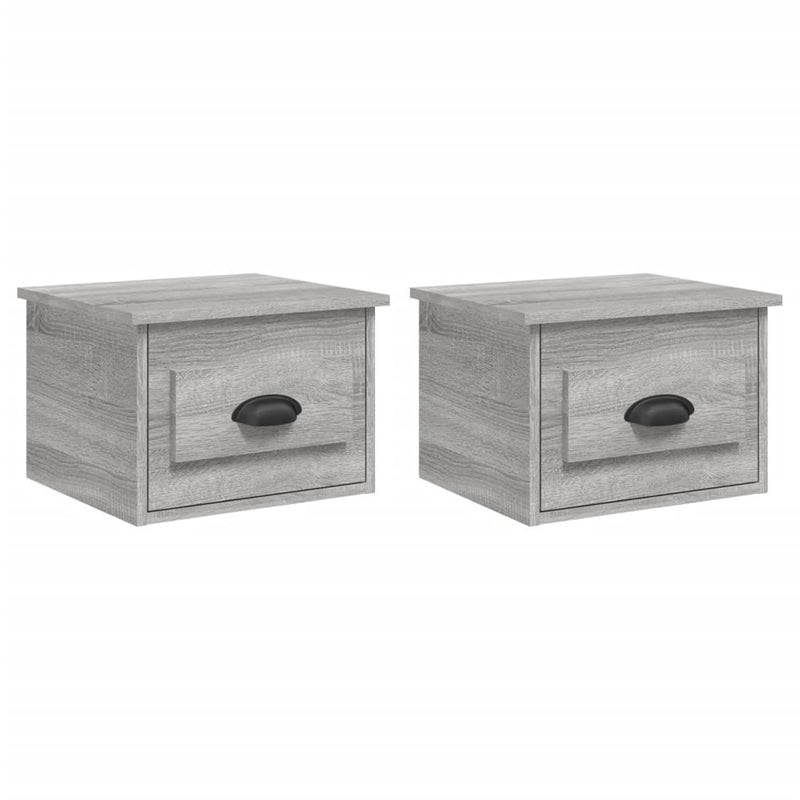 vidaXL 2 db szürke sonoma falra szerelhető éjjeliszekrény 41,5x36x28cm