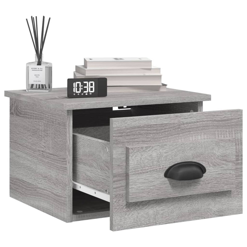 vidaXL 2 db szürke sonoma falra szerelhető éjjeliszekrény 41,5x36x28cm