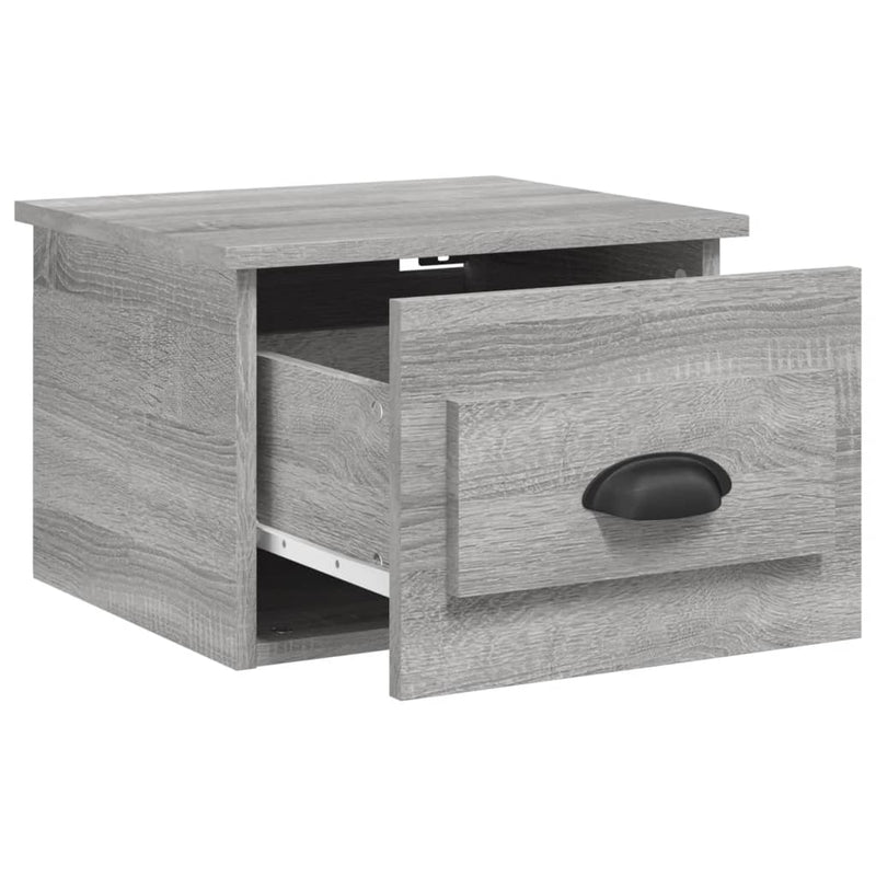 vidaXL 2 db szürke sonoma falra szerelhető éjjeliszekrény 41,5x36x28cm