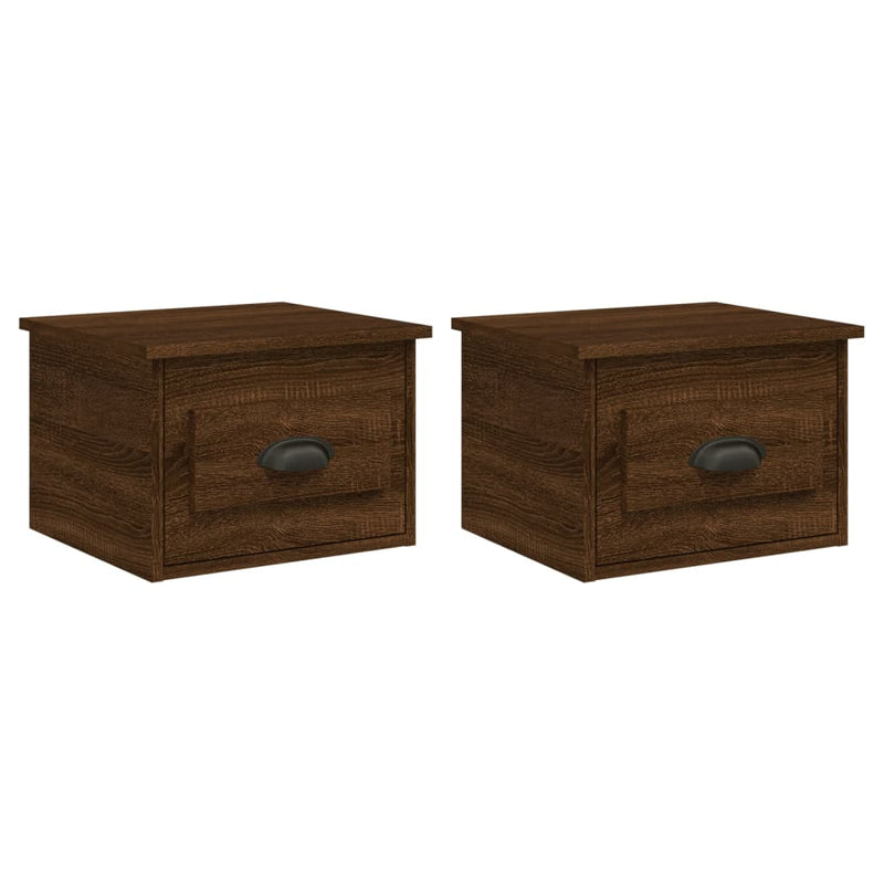 vidaXL 2db barna tölgyszínű falra szerelhető éjjeliszekrény 41,5x36x28