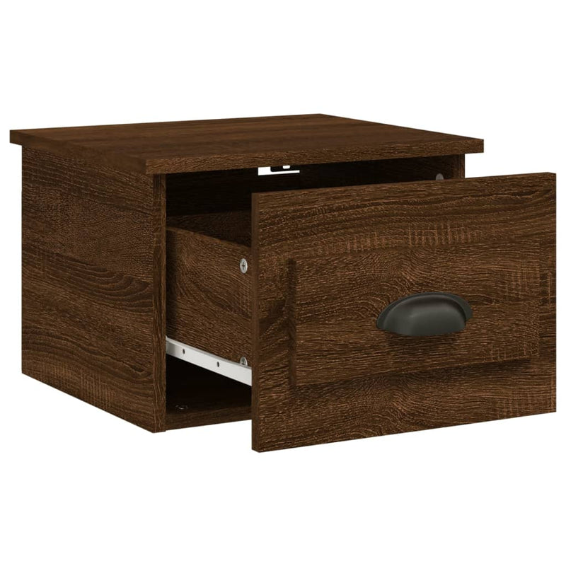 vidaXL 2db barna tölgyszínű falra szerelhető éjjeliszekrény 41,5x36x28