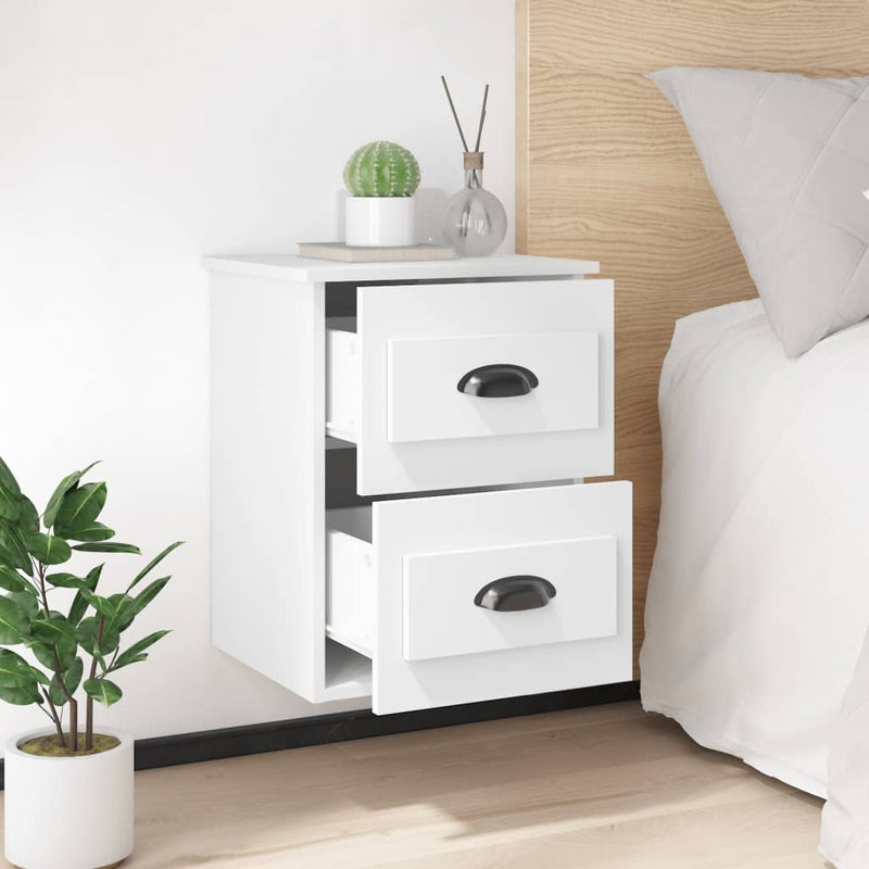 vidaXL 2 db fehér falra szerelhető éjjeliszekrény 41,5x36x53 cm