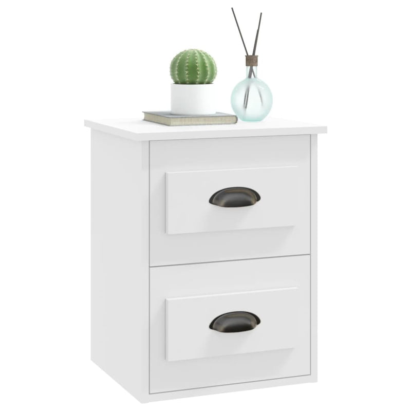 vidaXL 2 db fehér falra szerelhető éjjeliszekrény 41,5x36x53 cm