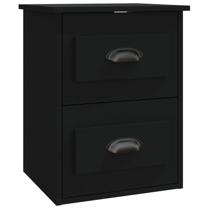 vidaXL 2 db fekete falra szerelhető éjjeliszekrény 41,5x36x53 cm