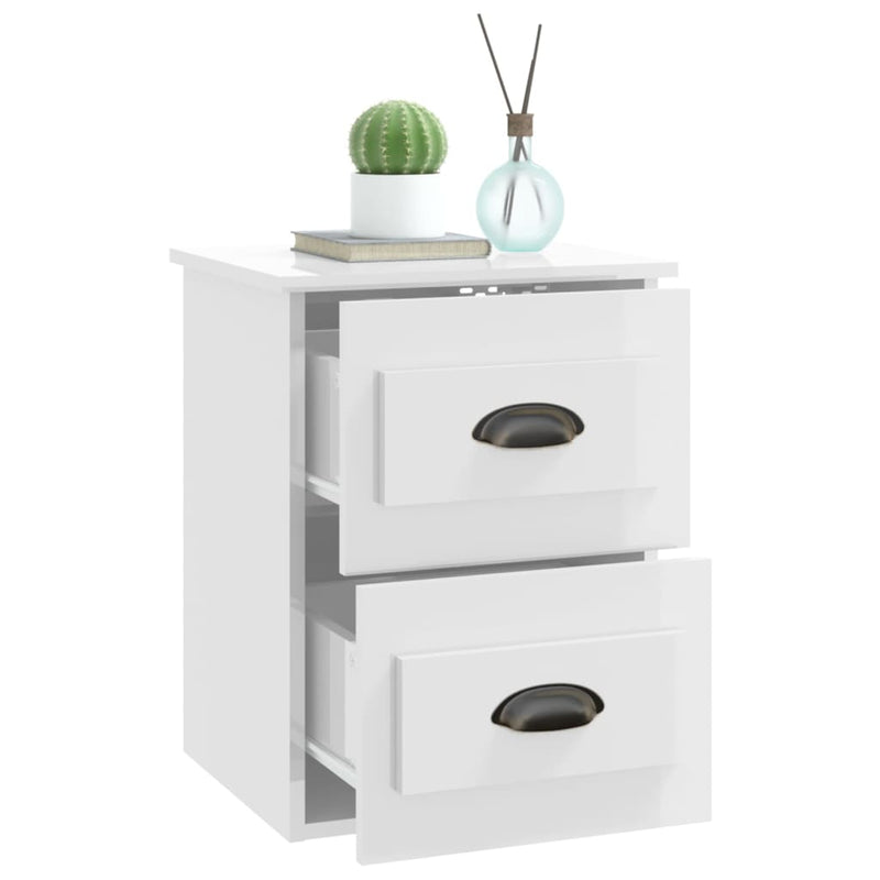 vidaXL 2 db magasfényű fehér fali éjjeliszekrény 41,5 x 36 x 53 cm