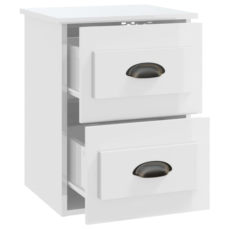 vidaXL 2 db magasfényű fehér fali éjjeliszekrény 41,5 x 36 x 53 cm