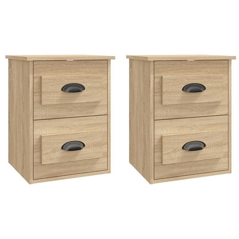 vidaXL 2 db sonoma tölgy falra szerelhető éjjeliszekrény 41,5x36x53 cm