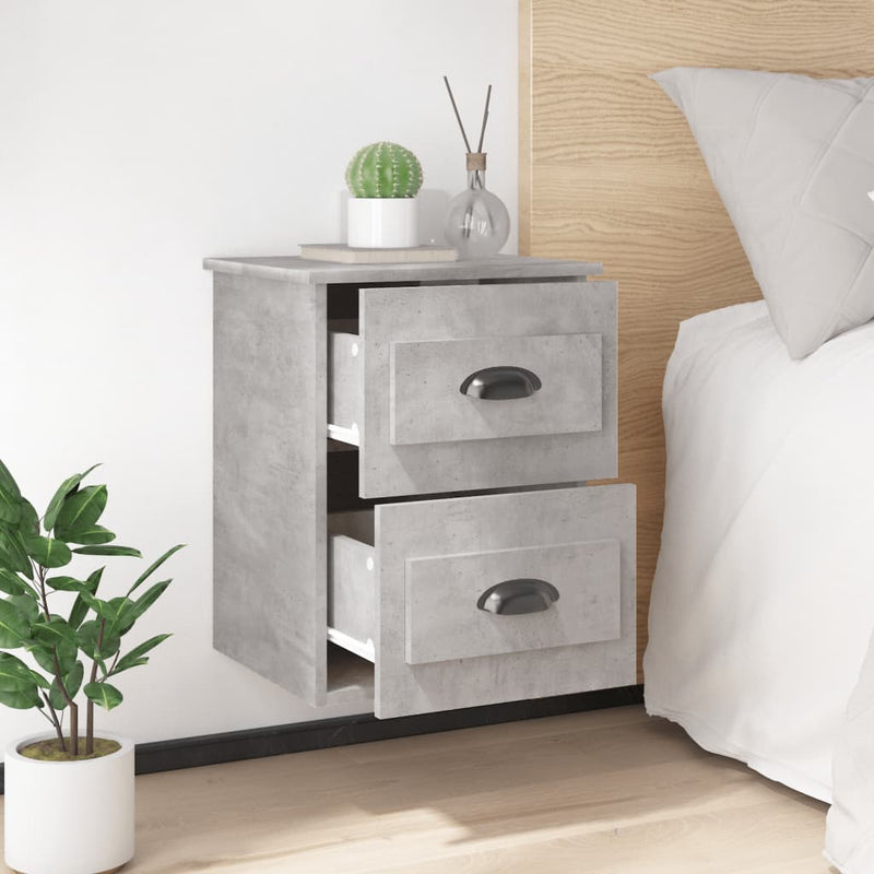 vidaXL betonszürke falra szerelhető éjjeliszekrény 41,5x36x53 cm