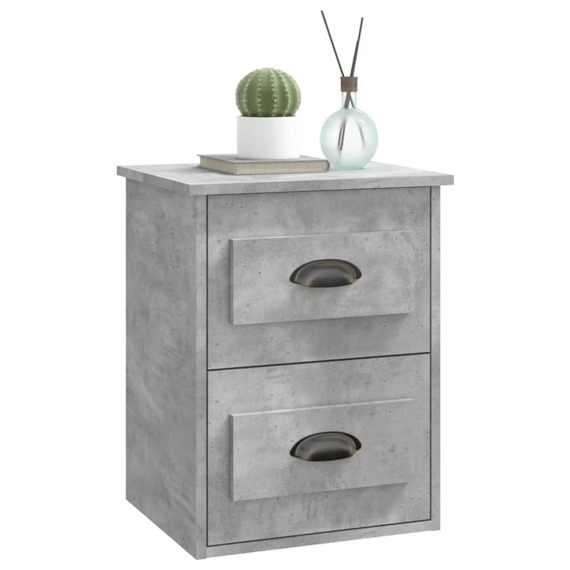 vidaXL betonszürke falra szerelhető éjjeliszekrény 41,5x36x53 cm