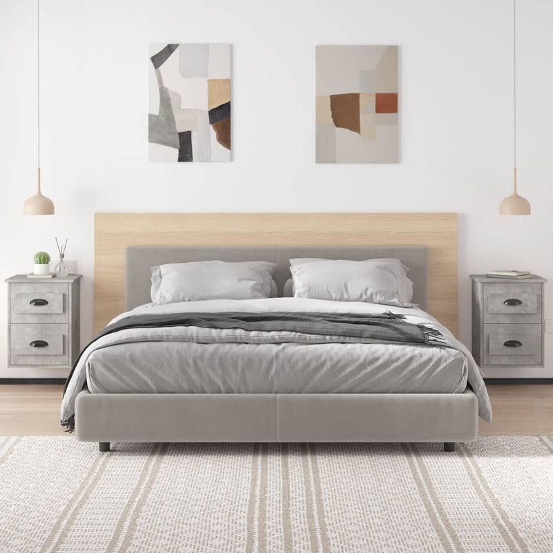 vidaXL 2 db betonszürke falra szerelhető éjjeliszekrény 41,5x36x53 cm